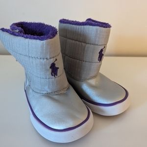 Polo Ralph Lauren Baby/Toddler Snow Boots size 6 Silver